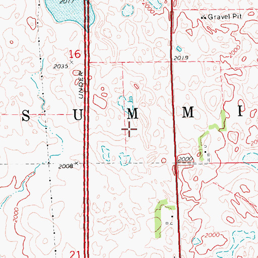 Topographic Map of Township of Summit, SD