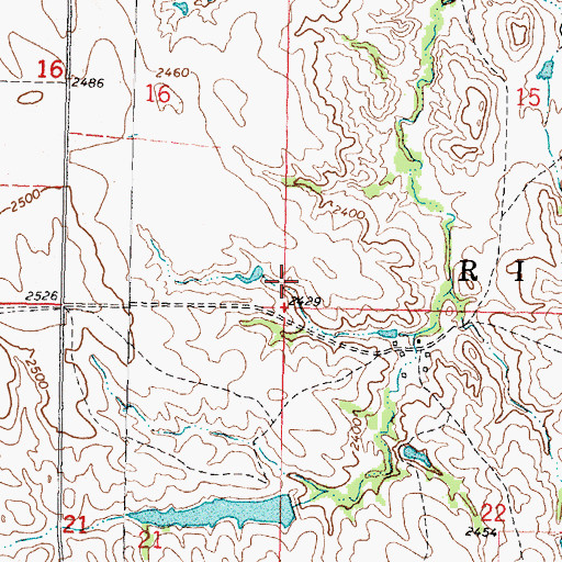Topographic Map of Township of Ring Thunder, SD