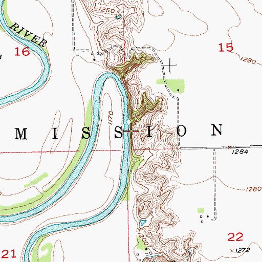 Topographic Map of Township of Mission Hill, SD