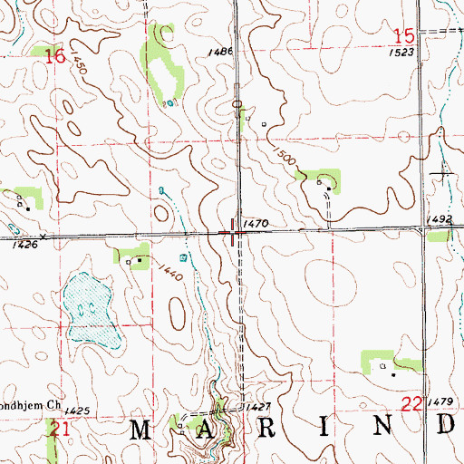 Topographic Map of Township of Marindahl, SD