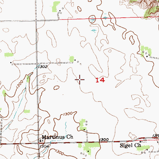 Topographic Map of Township of Central, SD