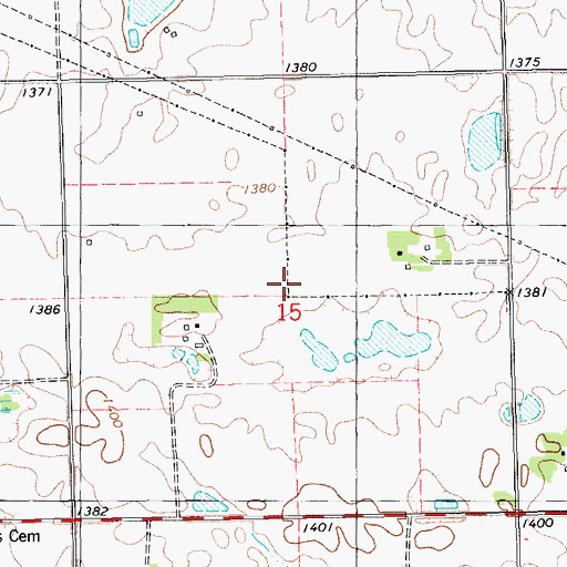 Topographic Map of Township of Lesterville, SD