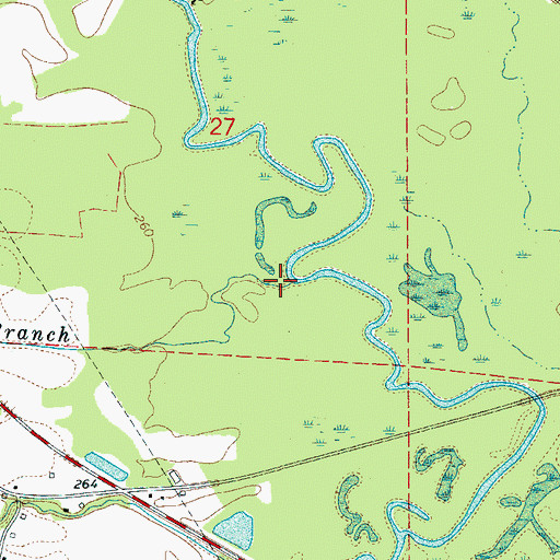 Topographic Map of Simmon Branch, AL