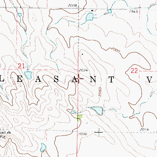 Topographic Map of Township of Pleasant Valley, SD