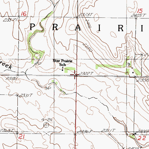 Topographic Map of Township of Star Prairie, SD