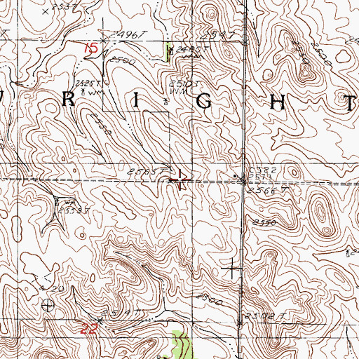 Topographic Map of Township of Wright, SD