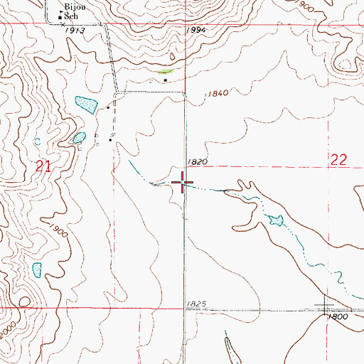 Topographic Map of Township of Bull Creek, SD