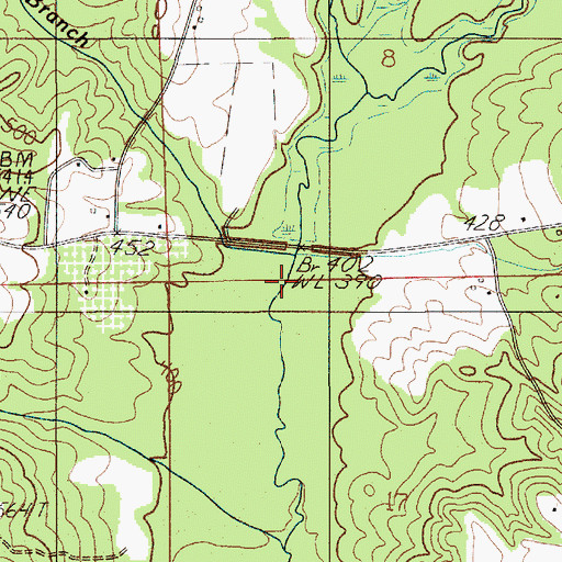 Topographic Map of Simmons Branch, AL