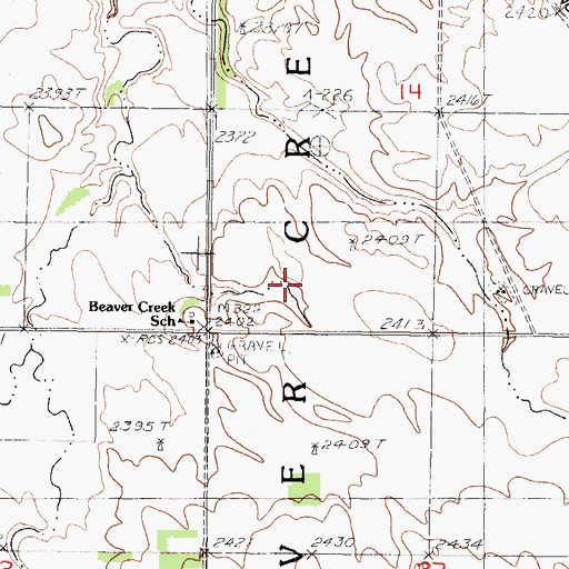 Topographic Map of Township of Beaver Creek, SD