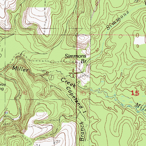 Topographic Map of Simmons Branch, AL