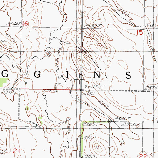 Topographic Map of Township of Huggins, SD