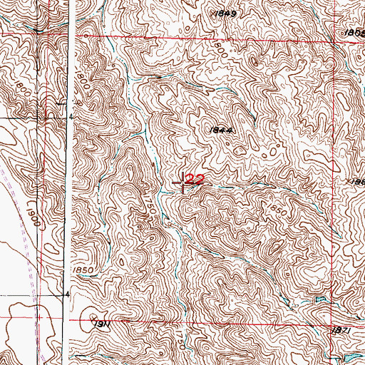 Topographic Map of Township of Wendte, SD