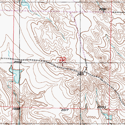 Topographic Map of Township of Twin Butte, SD