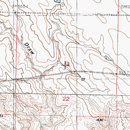 Topographic Map of Township of Meers, SD