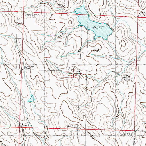 Topographic Map of Township of Pleasant Valley, SD