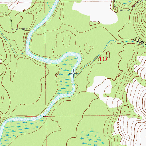 Topographic Map of Simmons Creek, AL