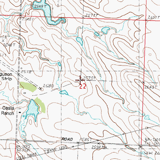 Topographic Map of Township of Bridge Creek, SD