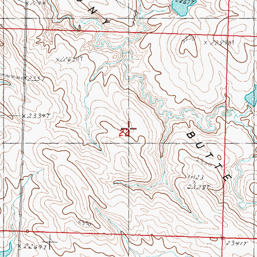 Topographic Map of Township of Hanover, SD