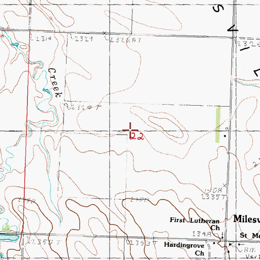 Topographic Map of Township of Milesville, SD