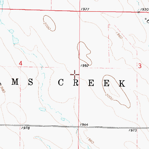 Topographic Map of Township of Williams Creek, SD