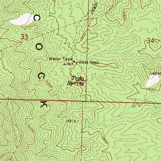 Topographic Map of Trap Spring, AZ