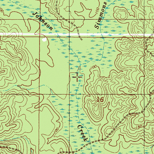 Topographic Map of Simmons Creek, AL