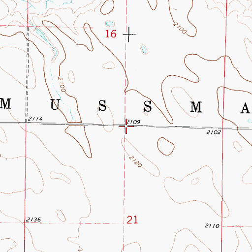 Topographic Map of Township of Mussman, SD