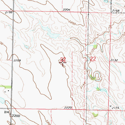 Topographic Map of Township of Highland, SD