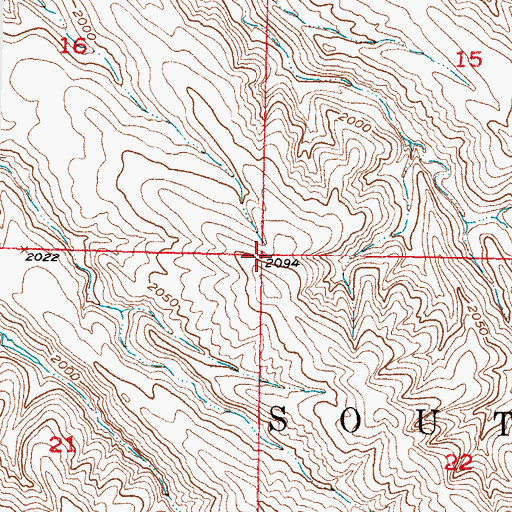 Topographic Map of Township of South Creek, SD