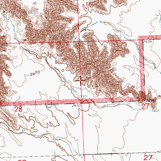 Topographic Map of Township of Castle Butte, SD