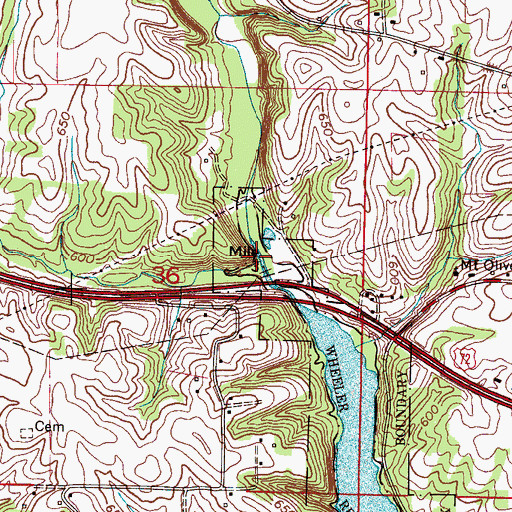 Topographic Map of Simpson Branch, AL