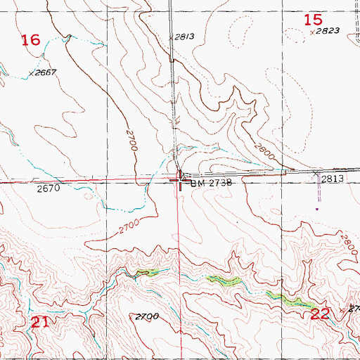 Topographic Map of Township of Cedar Butte, SD