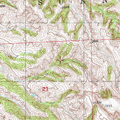 Topographic Map of Township of Sunnyside, SD