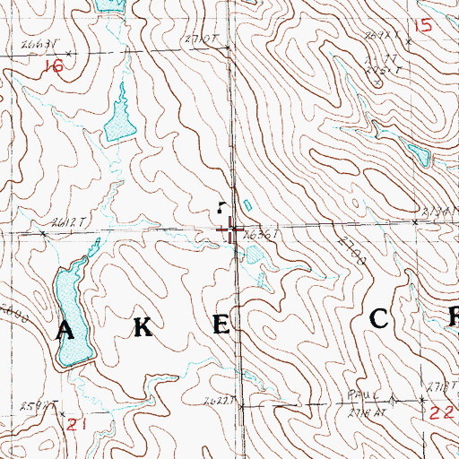 Topographic Map of Township of Lake Creek, SD