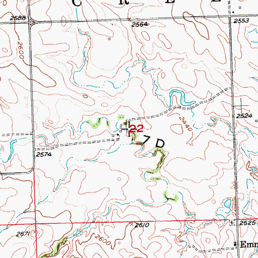 Topographic Map of Township of Rainy Creek, SD