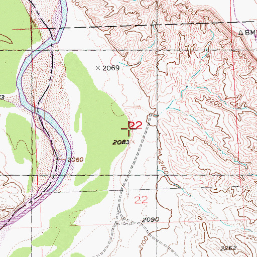 Topographic Map of Township of Cheyenne, SD