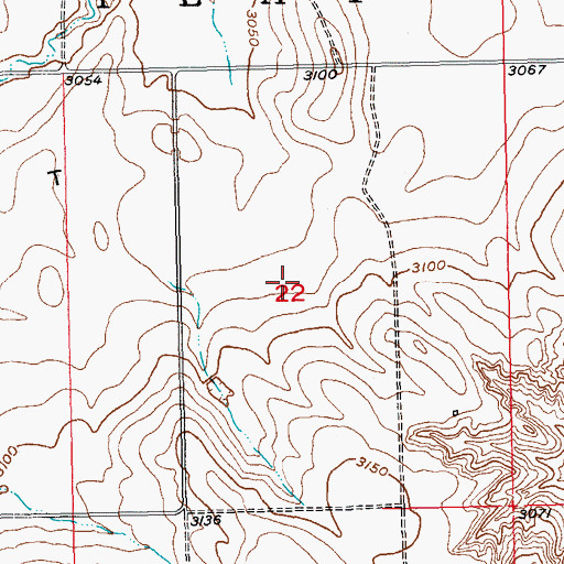 Topographic Map of Township of W G Flat, SD