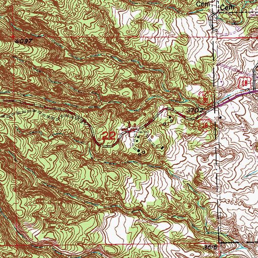 Topographic Map of Township of Hot Springs, SD