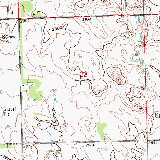 Topographic Map of Township of Buena Vista, SD