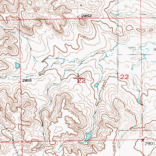 Topographic Map of Township of Nine Mile, SD