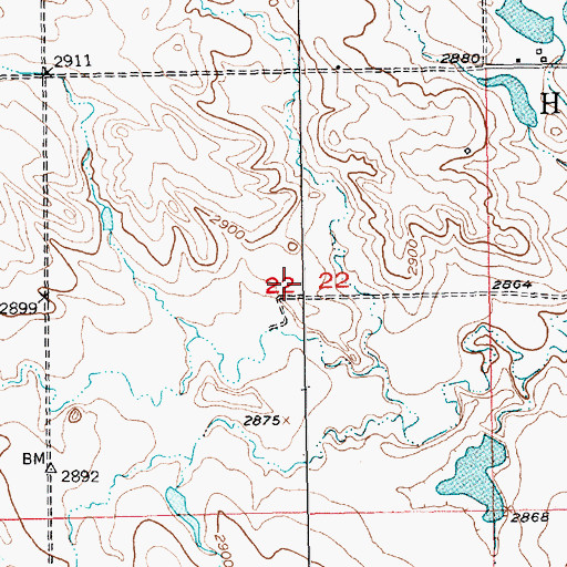 Topographic Map of Township of Highland, SD