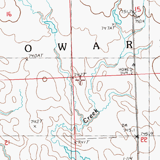 Topographic Map of Township of Howard, SD