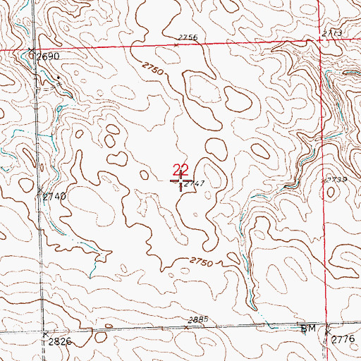 Topographic Map of Township of Red Owl, SD