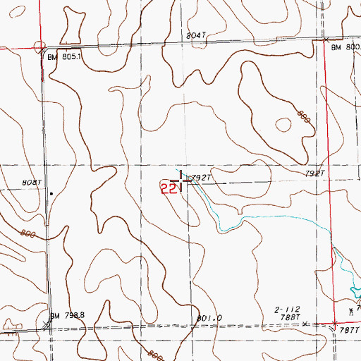Topographic Map of Township of Beaver Dam, SD