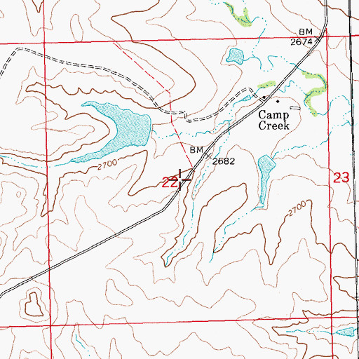 Topographic Map of Township of Sulpher, SD