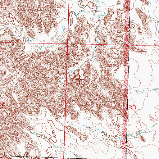 Topographic Map of Township of Interior, SD
