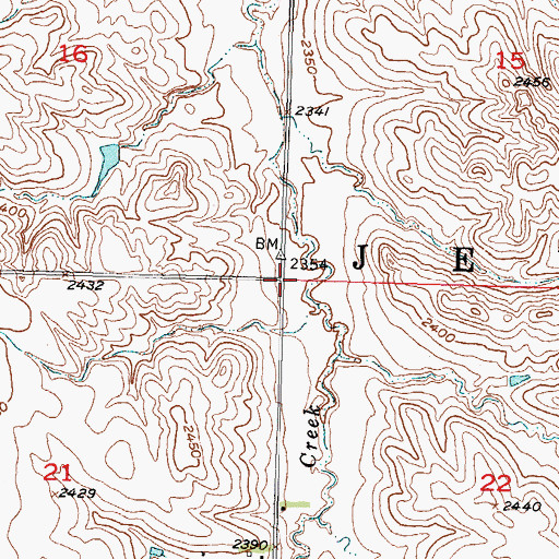 Topographic Map of Township of Jewett, SD