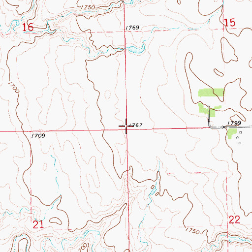 Topographic Map of Township of Darlington, SD