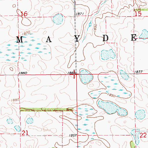 Topographic Map of Township of Maydell, SD