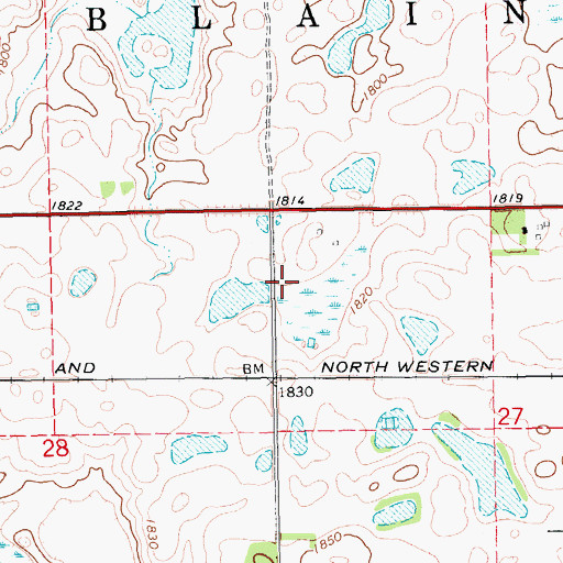 Topographic Map of Township of Elaine, SD